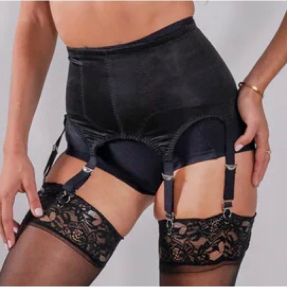 Rago Shapewear Black Garter Belt
